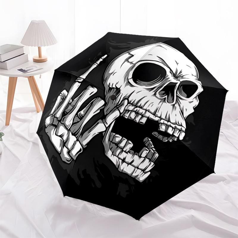 1pc Skull Hand Automatic Open/Close Umbrella, Portable Folding Umbrella, Compact Travel Umbrella For109
