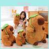 Capybara Plush Toy With Lotus Leaf Soft Stuffed Animal For Kids Birthday Gift