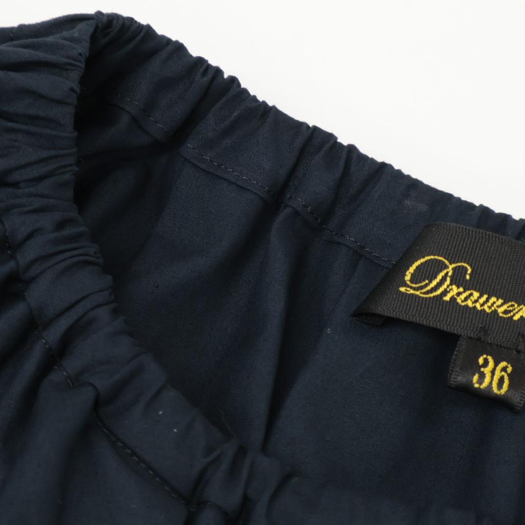 DRAWER 6526-299-1409 Navy Gathered Short Sleeve Dress Dress 36 NavyUsed