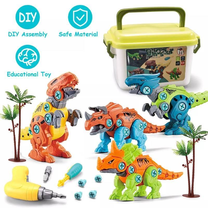 Dinosaur Take Apart Toy Storage Box Electric Drill Kids Assembling Toys Gift