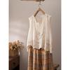 DIMANAF 2026 Vest T-Shirt Women Lace O-Neck Hollow Summer Style Basic Tops New Tees Loose Vest