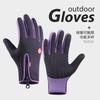 Gloves Zipper Outdoor Sports Gloves Men's Autumn and Winter Cycling Fleece Touch Screen Waterproof Mountaineering Gloves
