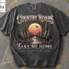 Country Roads Take Me Home Shirt, Vintage Mountain Nature Comfort Colors Tee, Retro Western Graphic Tshirt, Outdoorsy Wanderlust Top
