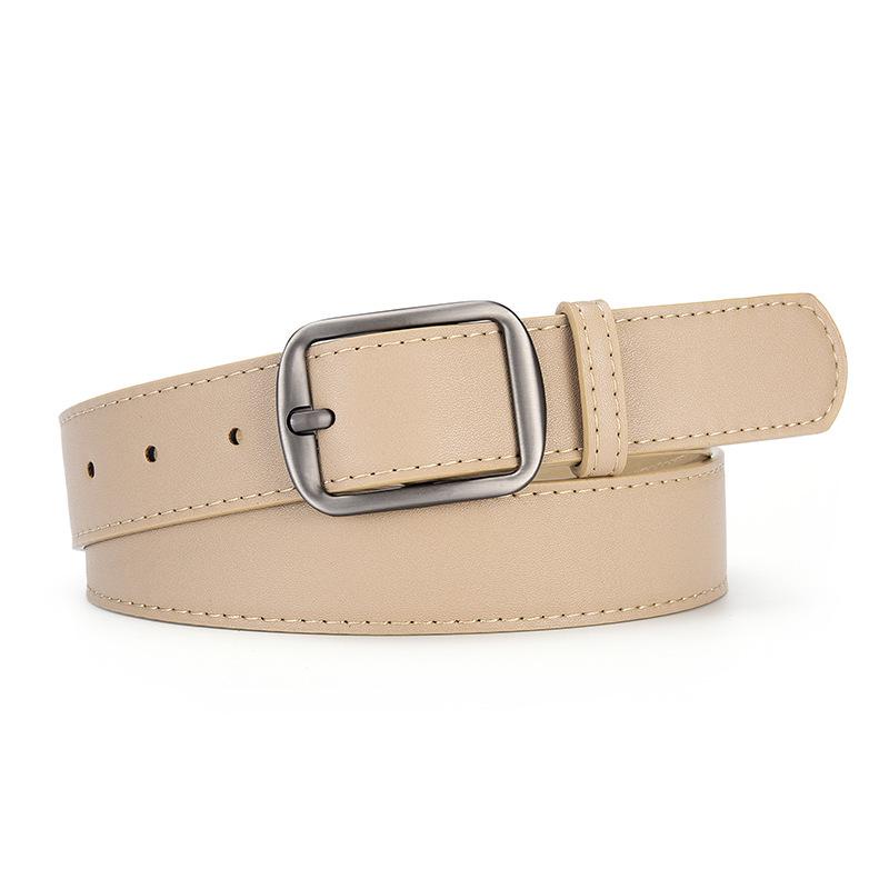 Versatile Matte Silver Korean-Style Leather Belt: Unisex, High-End Accessory for Jeans & Pants