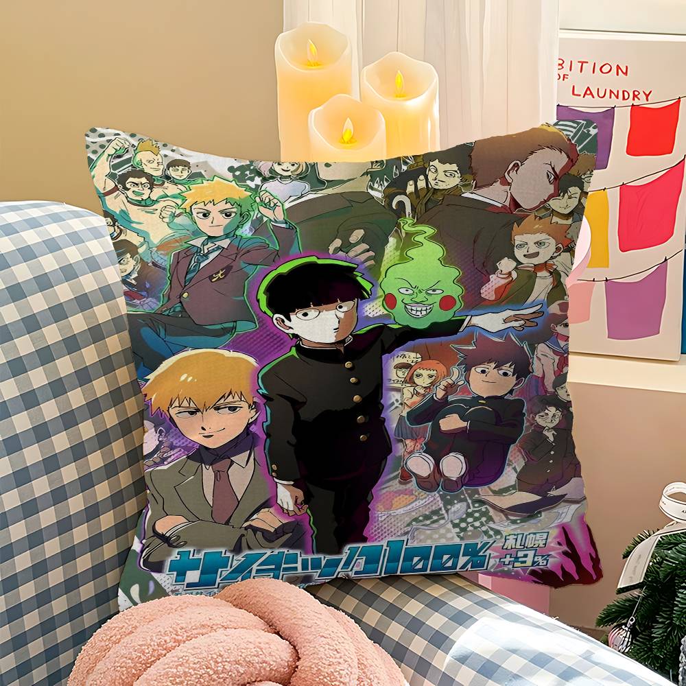 Japan Anime Mob Psycho 100 Personalisierte Bildtext Heimdekorationskissen Haushaltsgeschenke 45x45cm