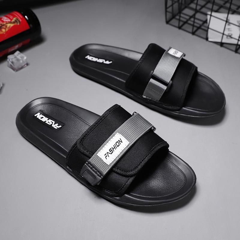 Men's Summer Non-Slip Korean Style Single Strap Beach Slippers