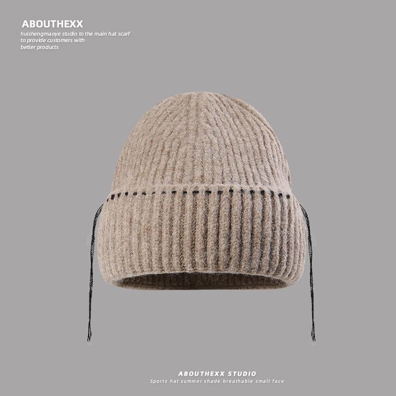 Autumn and Winter Warm Hat for Women New Style Wool Hat Korean Style Versatile Outdoor Headband Knit Hat Cold Hat Men