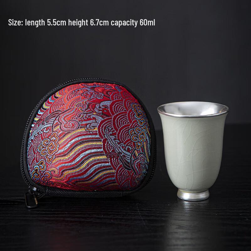 Chaxun Gilt Silver Ceramic Master Teacup Gift Set
