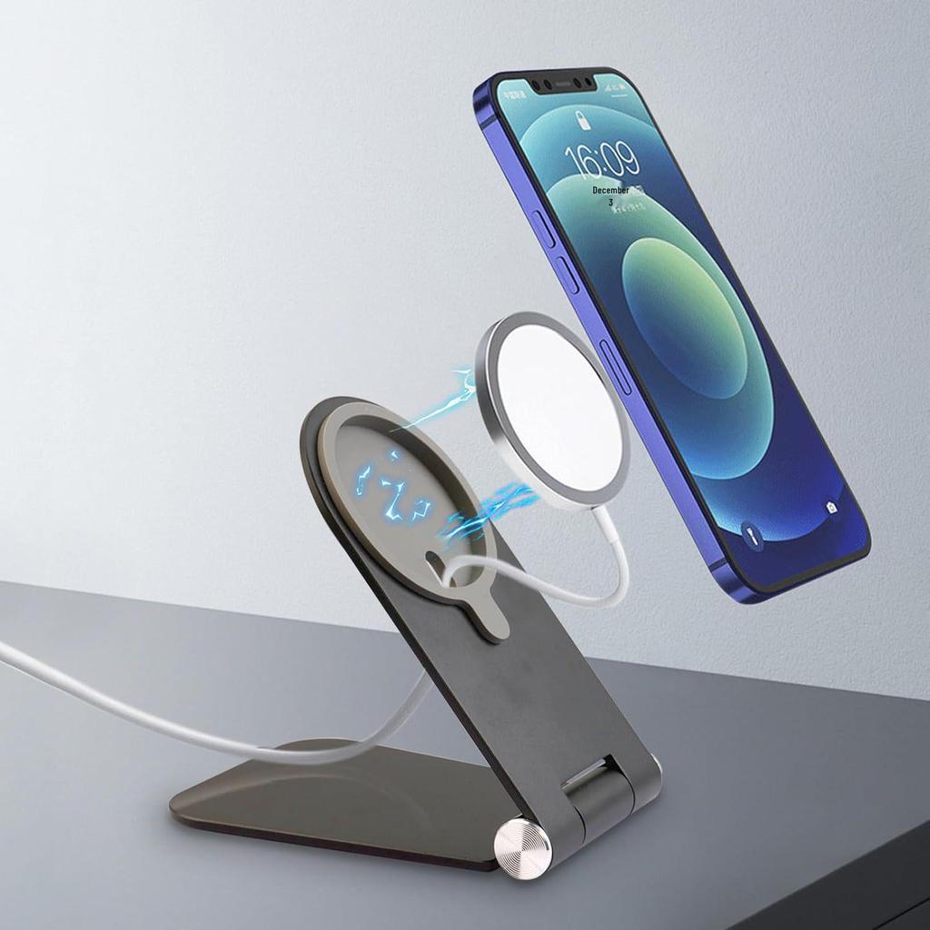 Foldable Aluminum Wireless Charger Stand for Apple MagSafe