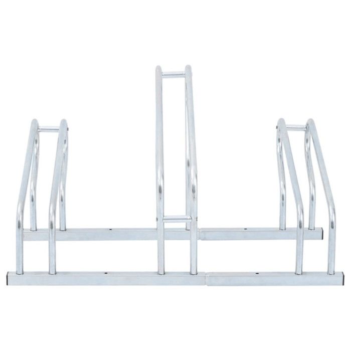 Freestanding Floor Bike Rack for 3 Bikes Galvanized Steel