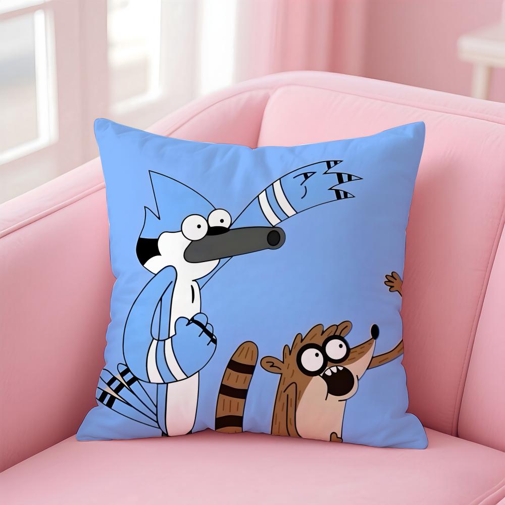 Regular Show Pillow American Cartoon Cushion Cover Linen Pillowcase Cover Soft Decor For Sofa Home Room