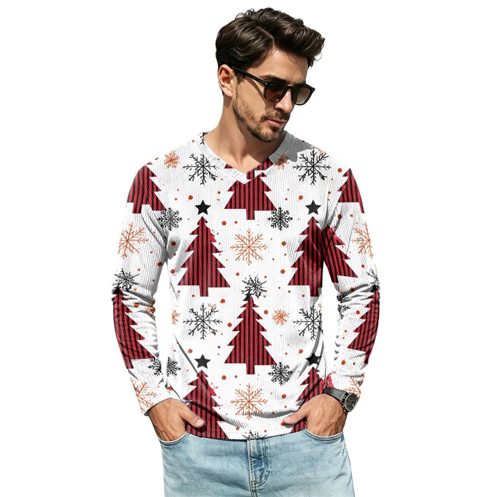 Men's Casual Loose Fit V-Neck Top