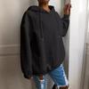 European & American Women's Casual Jacquard Loose Hooded Knit Sweatshirt