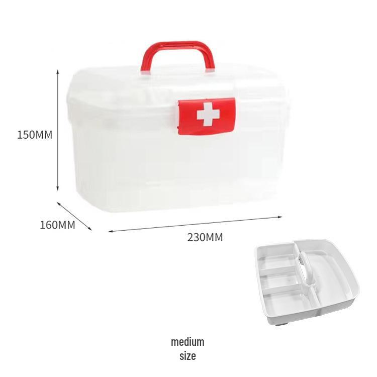 Portable Multi-layer Plastic First Aid Kit with Logo Printing Option