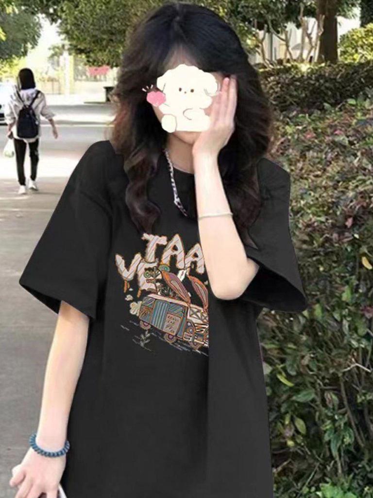 Plus Size Purple Short Sleeve Women's T-Shirt - New Summer American Style, Loose Fit, Trendy Design.