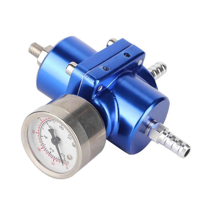 Regulowany regulator ciśnienia paliwa FPR ze stopu aluminium Uniwersalny regulator ciśnienia paliwa FPR z wężem i manometrem 0‑140psi Regulowany regulator ciśnienia FPR