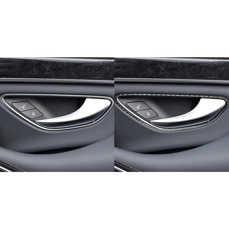 For Benz S-Class W222 2013- Real Carbon Fiber Sticker Door Switch Handle Frame Panel Car Accessories Interior decorative