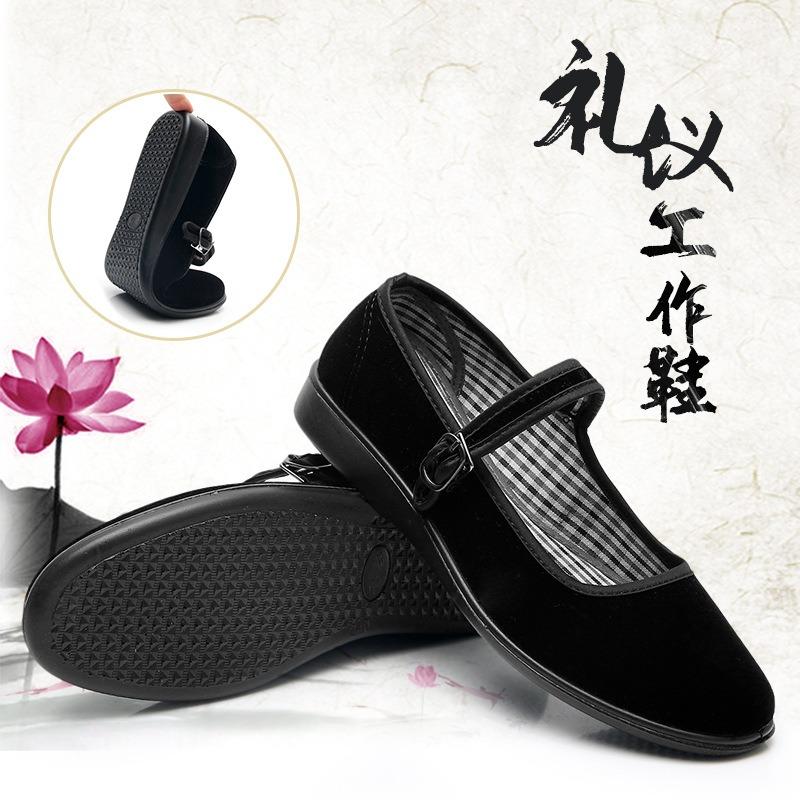 Cloth shoes women's flat shoes work shoes women's shoes soft soles not tired feet mother shoes black shoes dance shoes