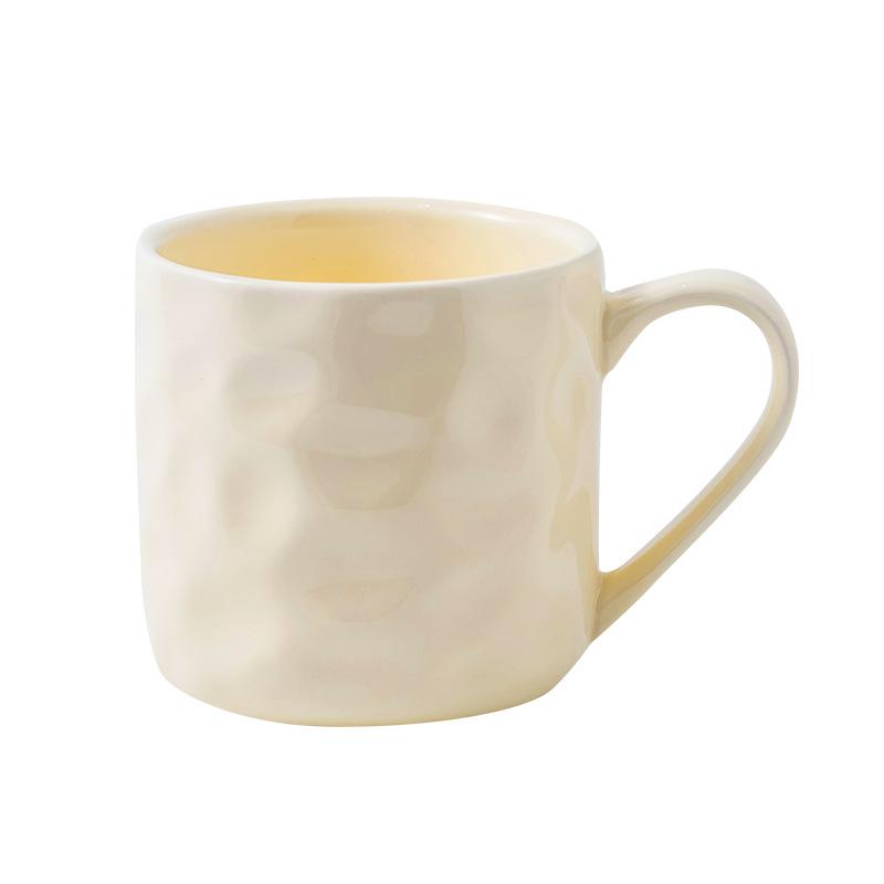 Chaozhou Ceramic Cups High Appearance Level  Ins Style Breakfast Cups Cream Style Couple Water Cups Simple Household Mugs