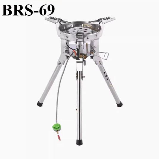 For BRS69 Adjustable Height Outdoor Gas Stove 4360W Foldable Gas Burner Camping Picnic Windproof Stove Cooking Gear