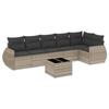 VidaXL Salon de Jardin avec Coussins 7 pcs, Canapés de Terrasse, Ensemble de Meubles de Patio, Mobilier d'Extérieur, Gris 3221401
