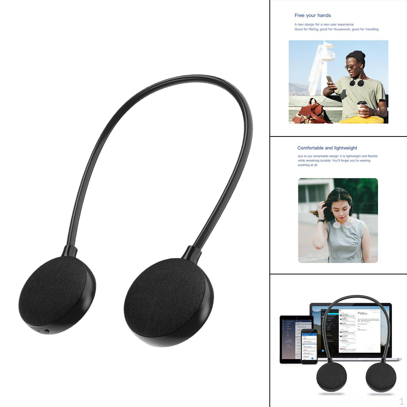 

Neckband Speaker ,IPX5 ,6-8H , Hands- Sweat-Proof Portable Gift Loudspeakers for Running Indoor чорний