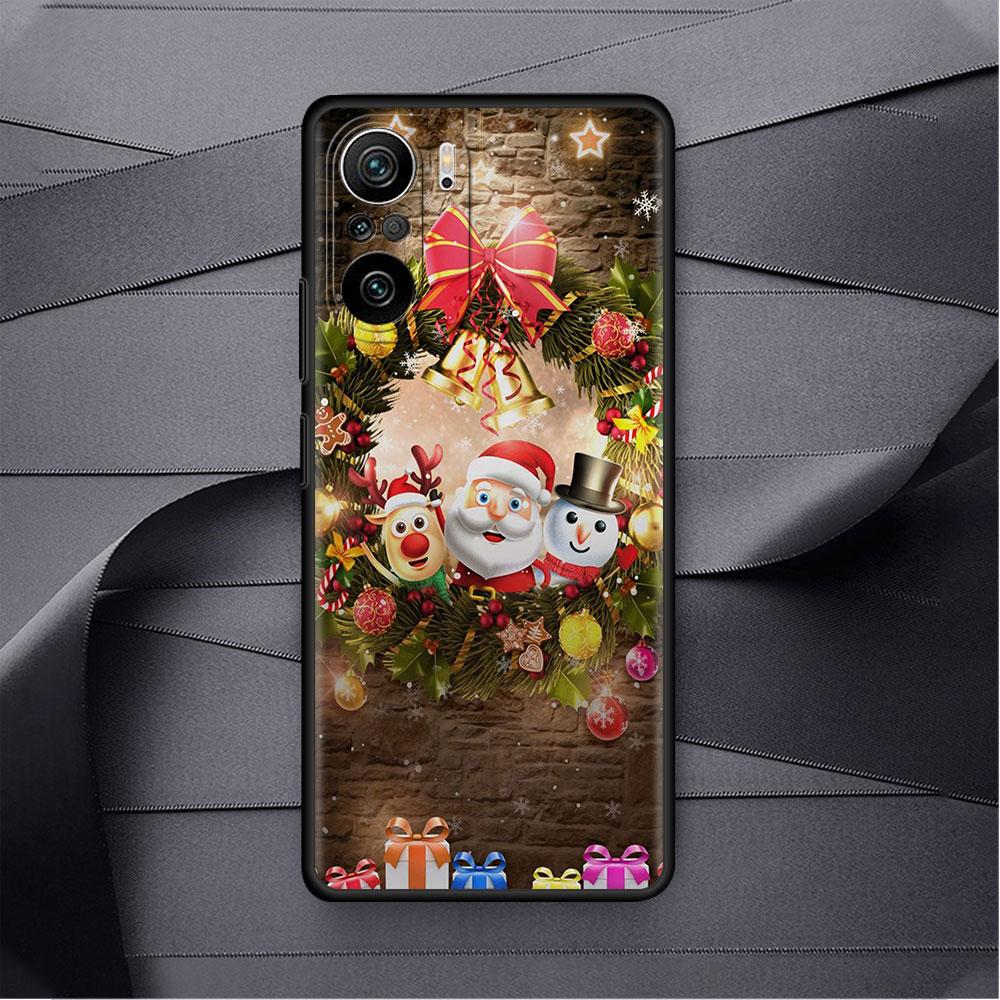 Christmas Santa Claus Case For Xiaomi Redmi Note 11 10 9 Pro K40 10S 9S 9A 9C Phone Cover 9T 8 8T 7 11T Silicone Shell