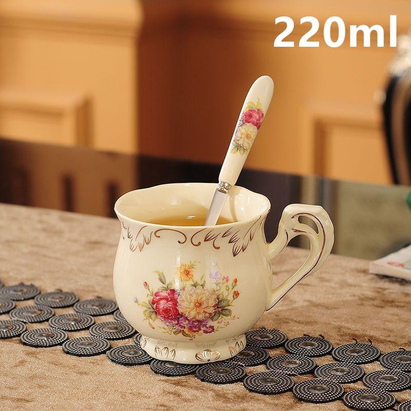 

European Ceramic Coffee Cup Mug with Spoon 220ML English British Afternoon Tea Cup and Saucer Spoon set 900ML Teapot Coffeeware