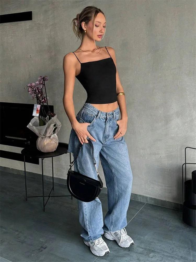 Crop Top phumee Backless Cami Bandage Solid Color A2455