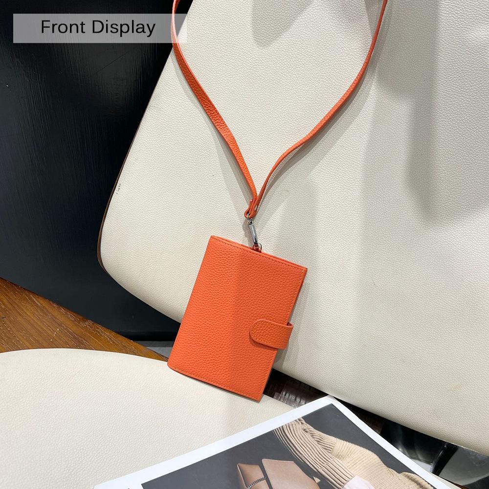 2025 Genuine Leather Women Wallets With Leather Hanging String First Layer Of Cowhide Passport Cards Holder Portable Short Purse