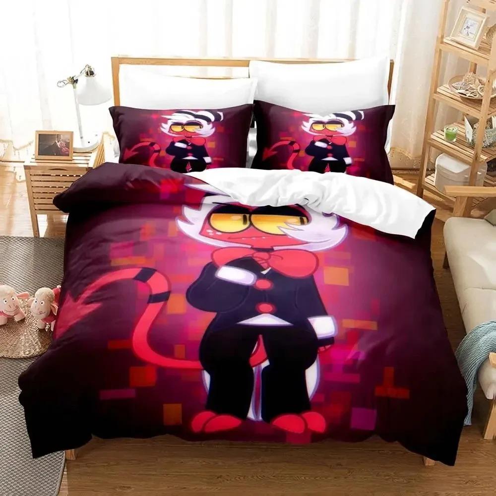 3D-utskrift Hazbin Moxxie Hotellsängklädset Påslakanset Bäddset Påslakanset Örngott Täcke King Queen Size Pojkar Vuxen