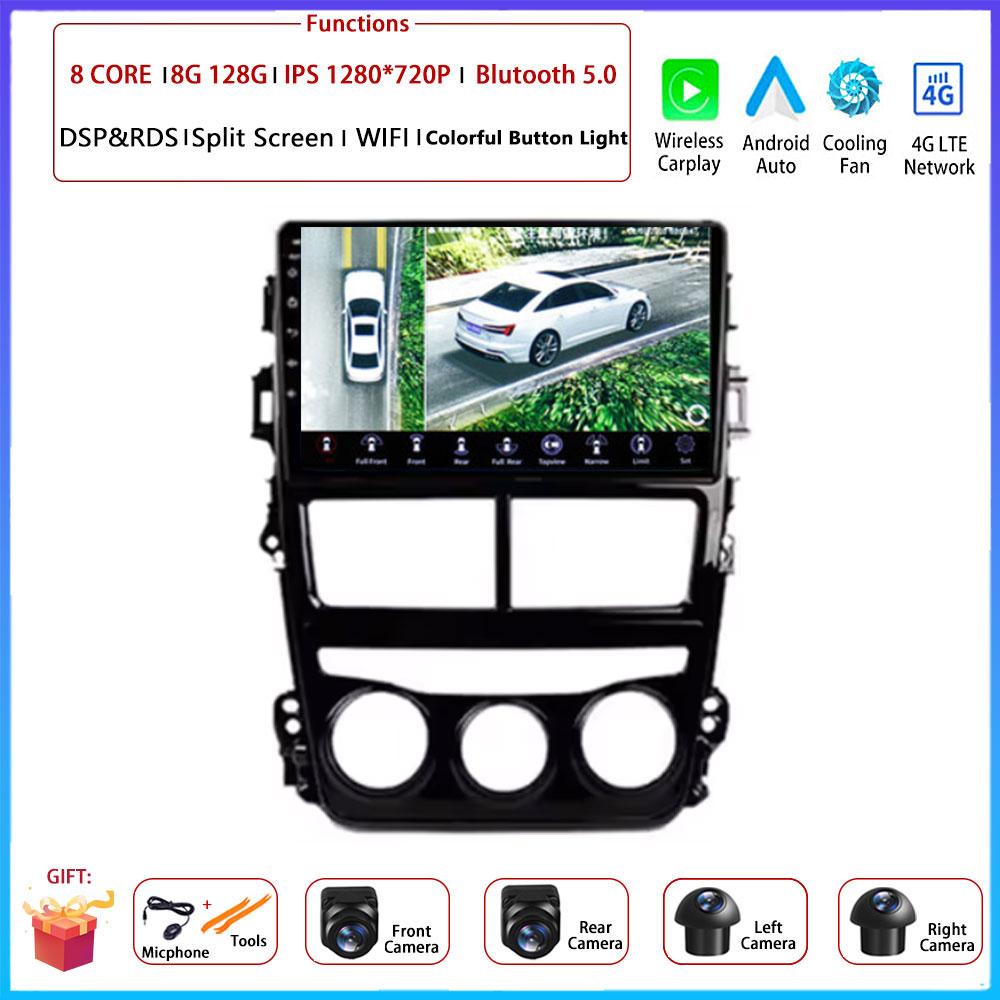 Android  Carplay Auto For Toyota Vios Yaris MT 2017 2018 - 2020 Car Radio Navigation GPS Multimedia Video Player DVD 5G WIFI
