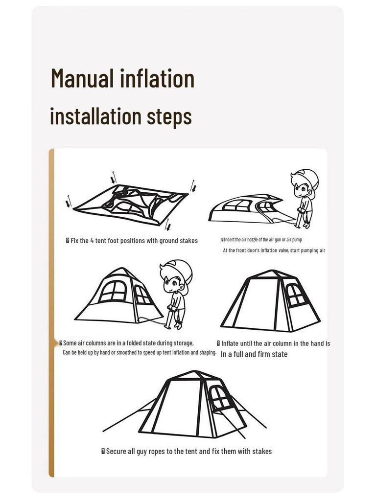 Inflatable Quick-Deploy Windproof Rainproof Tent for Portable Outdoor Camping