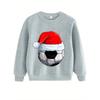 Kids Sweatshirt [Christmas] Football Christmas Hat Print Fleece Warm Through Sweater Fashion Print Pattern Kids' Wear Casual Long Sleeve