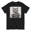Bad Cat Mug Shot Funny Lover Cotton T Shirt I Tore The Toilet Paper