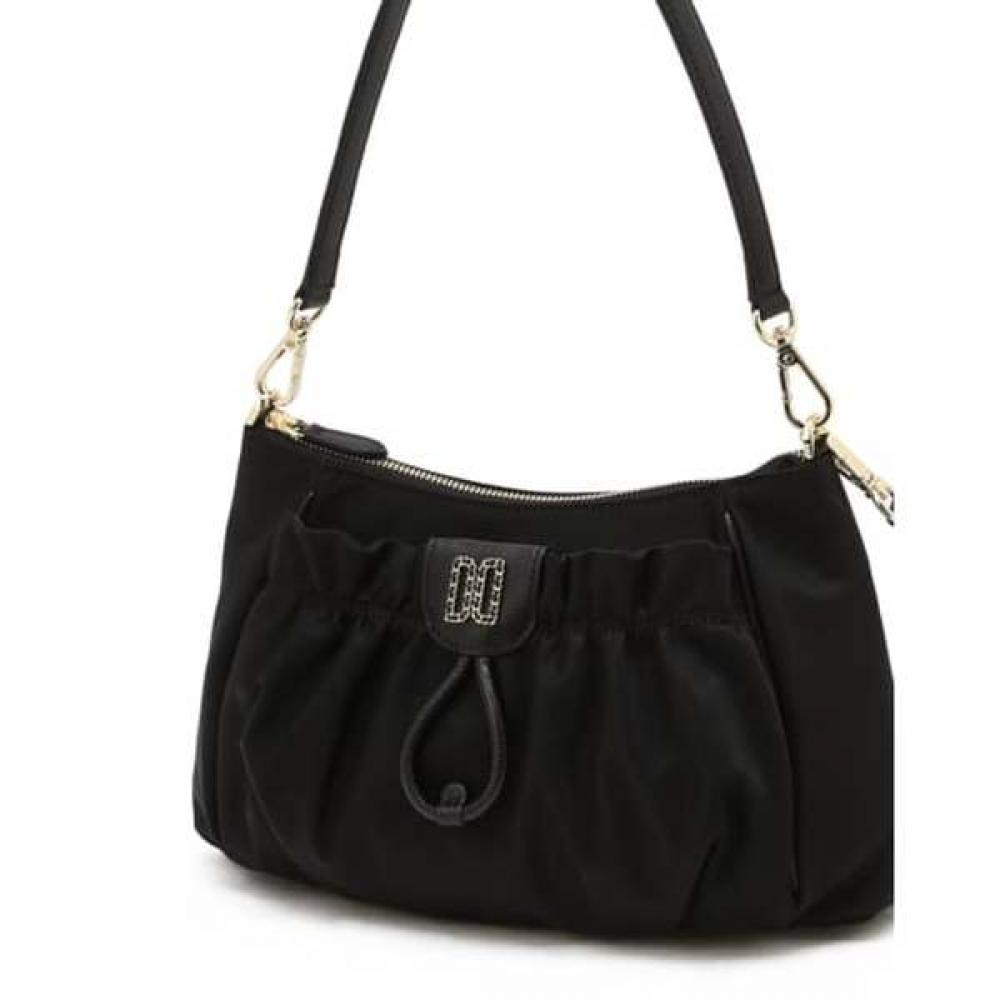 Daks Black Dd Decoration Shirring Point Nylon Shoulder Bag Dcba6f347bk