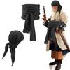 Pirate Hair Scarf and Sash Belt Kerchief Set for Halloween, Ship themed Parties