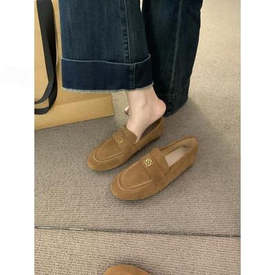 Frosted Doudou Shoes Lazy One-pedal Soft-soled Single Shoes Mori Casual Small Leather Shoes