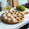 Egg Serving Tray, Wooden Storage Container For Appetizers, Party Platter For 24 Eggs, Bamboos Wood