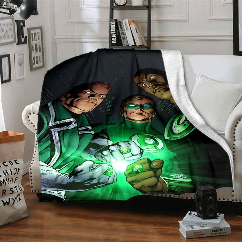 1pc Green Lantern Flannel Throw Blanket Soft, Warm & Cozy for Couch, Bed, Office, and Travel Versatile All Season Gift, Christmas Present