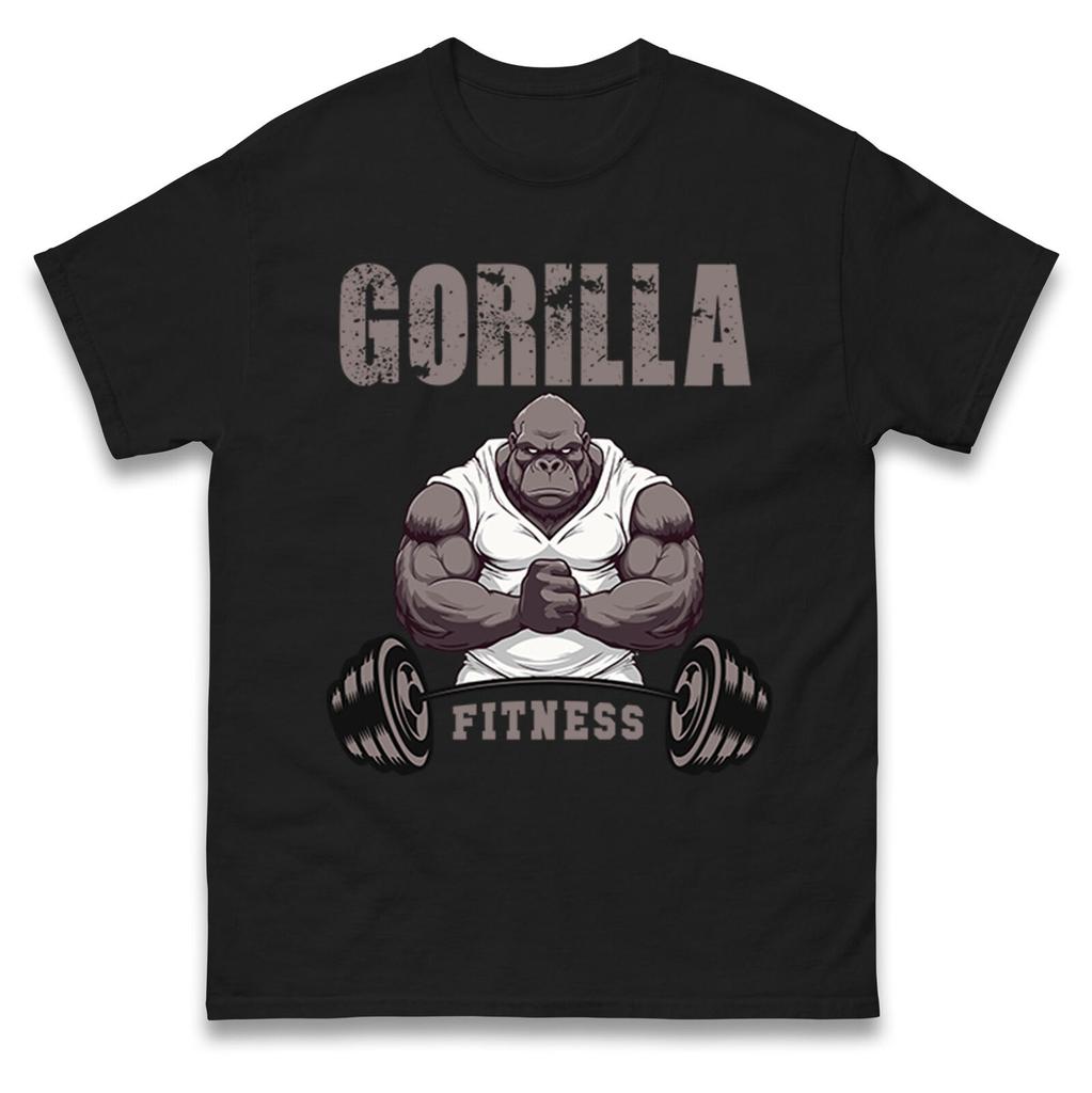 Gorilla Fitness Mens Gym Graphic T Shirts Gym Were Weightlifting Bodybuilding Tee Woman Man Casual Cotton Shortsleev Tops