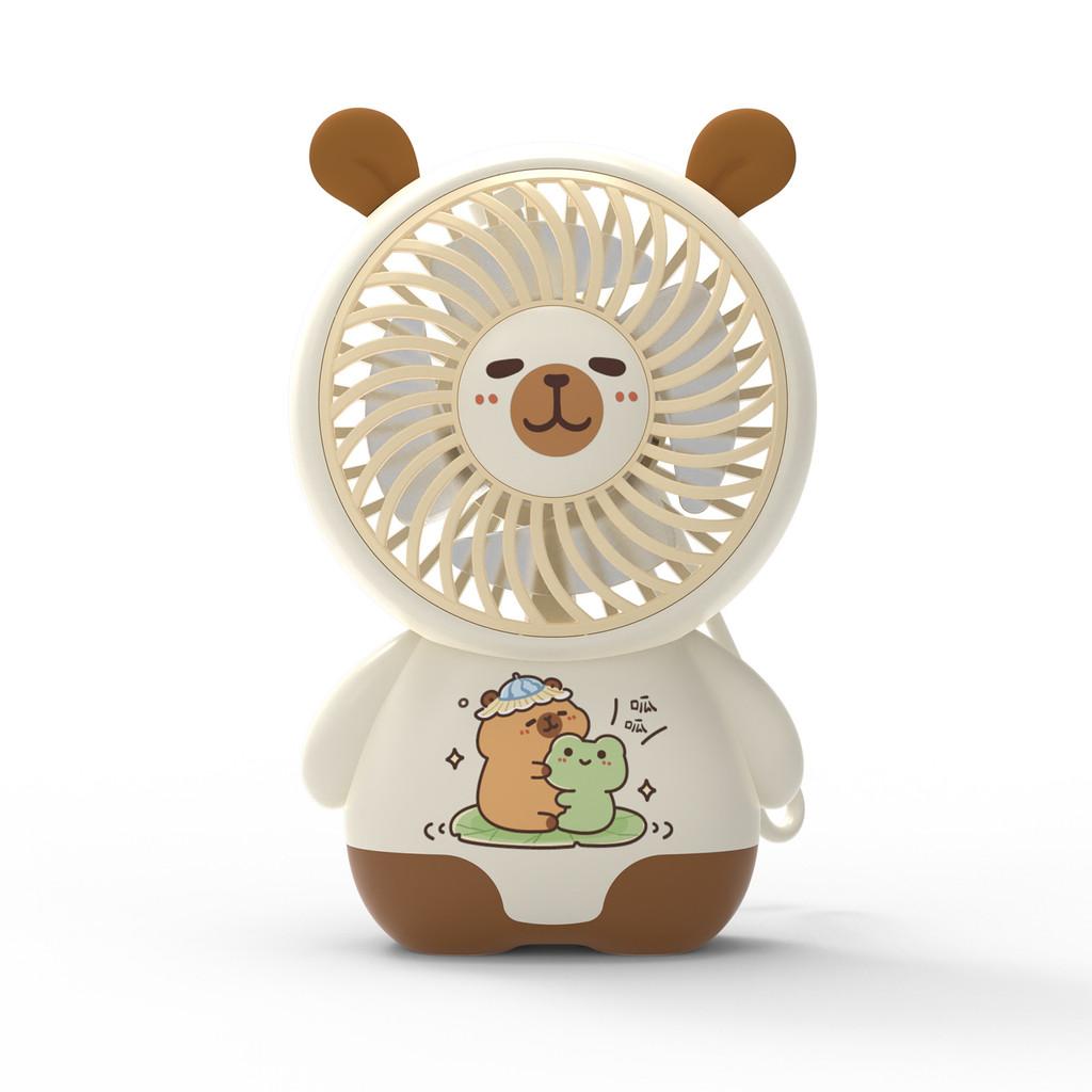 Usb Portable Cute Capybara Handheld Fan With 3speed Settings For Students And Office Use