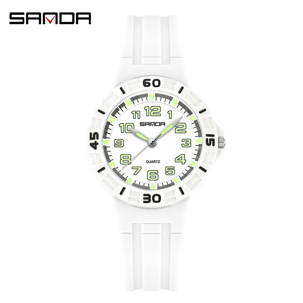 Sanda 6386 sport waterproof men's watch for both men and women, new quartz minimalist watch for students, silicone strap