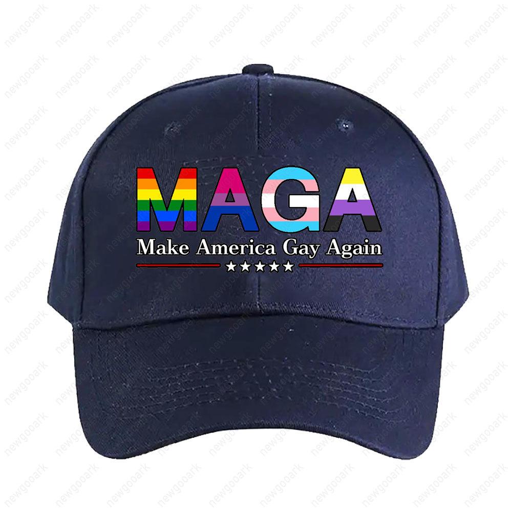 MAGA Make America Gay Again W Black Outline Cap Women Unisex Adult Casual Adjustable Printed Baseball Caps Trucker Cap
