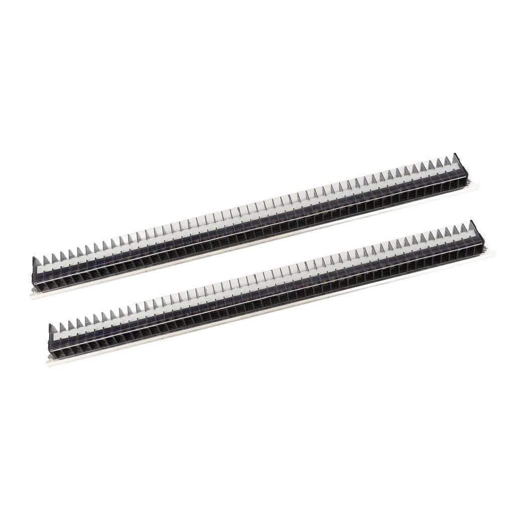2pcs Terminal Strip 660V 15A Terminal Barrier Block with Cover for Electronic Circuits 50 Positions