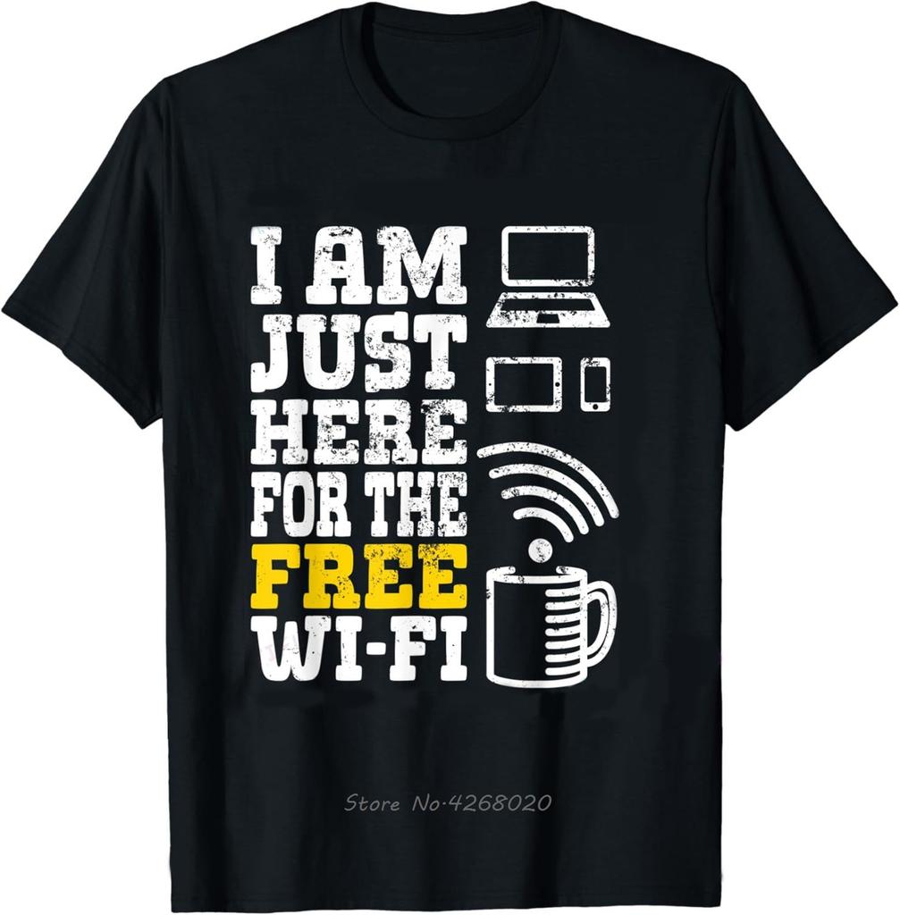 Funny Sarcasm Quote Free WiFi Tshirt Math Equation Novelty Mens Clothing Fitness T Shirt Printed Graphic Cotton Tshirt