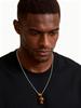 Tiger Eye Stone Mushroom Necklace for Men,Vintage Waterproof Long Chain Necklaces,Sweatshirt Chain Collars Gift