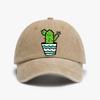 Cartoon eleUnisexts CACTUS Print Baseball Cap Vintage Washed Soft Top Denim Hat Fashion Summer Unisex Women Snapback Hats