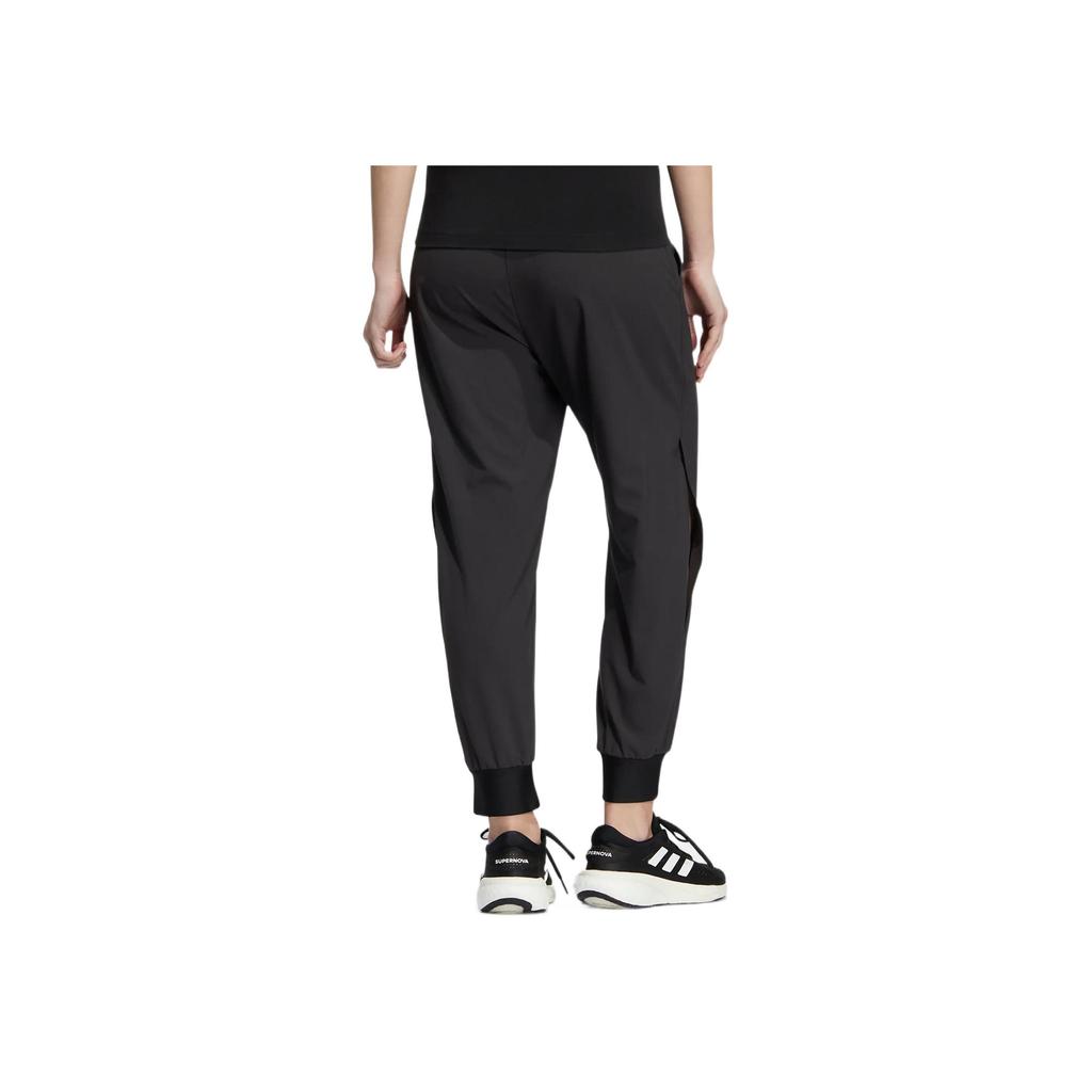 Adidas Embroidered Logo Joggers With Elastic Waist Women Bottoms Black HR8401