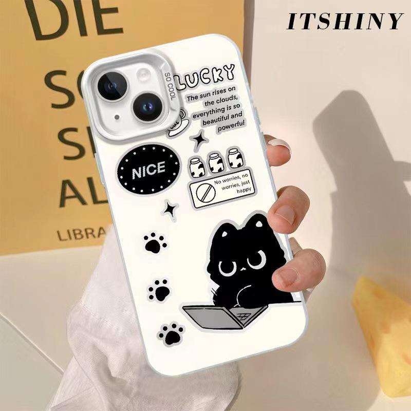 

Fun Black Cat Apple iPhone Case for 12, 13, 14 Pro, 15 Pro Max, and 16 - Cute and Stylish for Europe and America iPhone 16 Plus